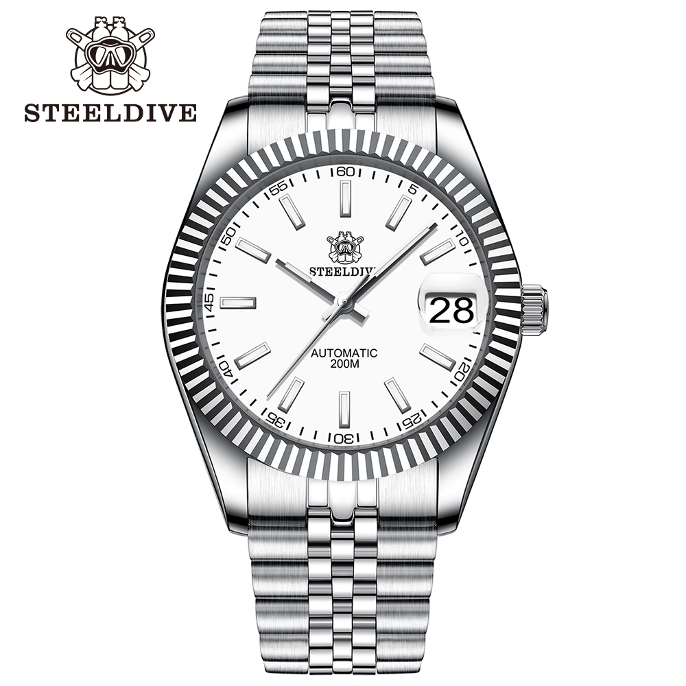 Diver Watch 300M - Водонепроницаемые механические часы STEELDIVE, бирюзовые часы