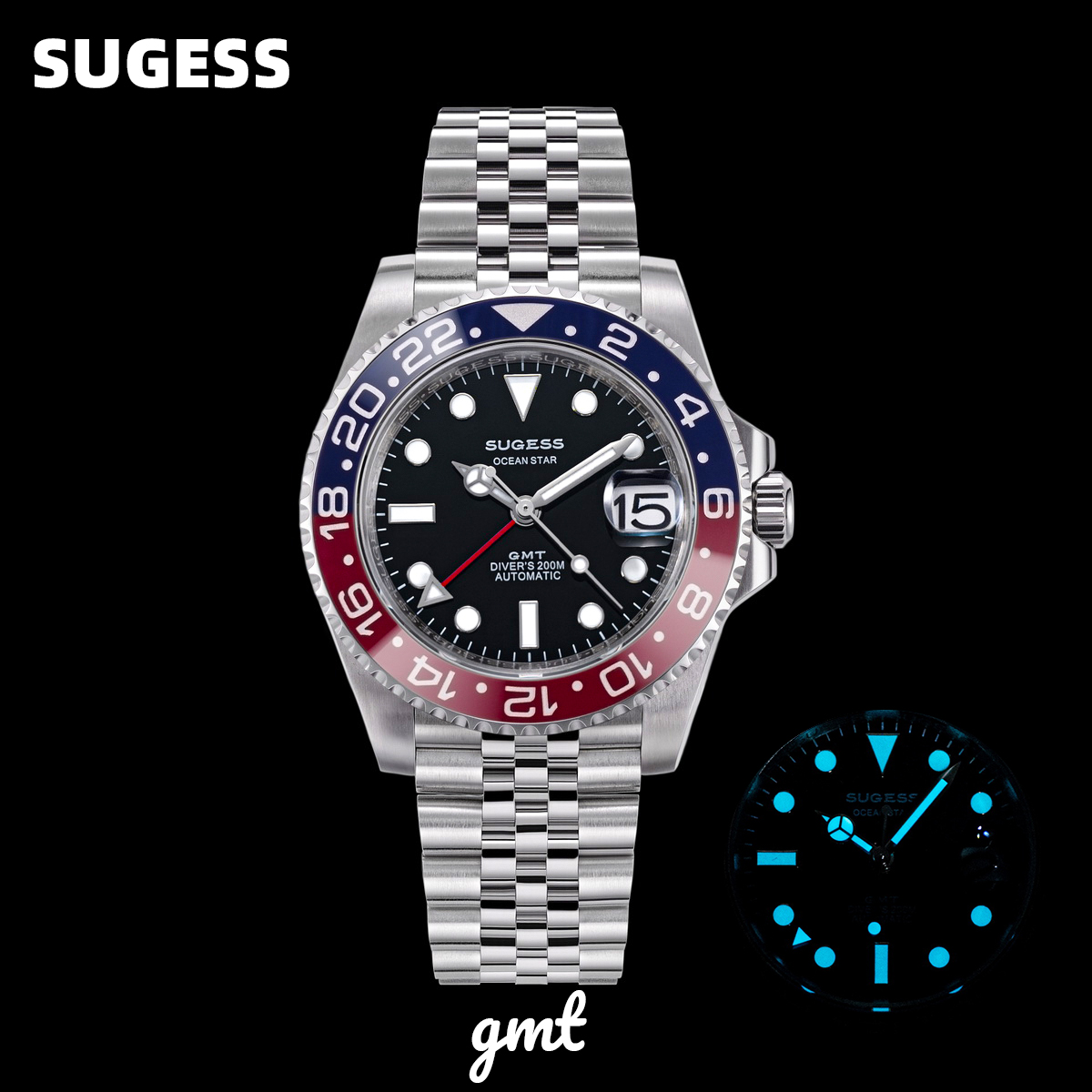 Diver Watch 300M - Мужские дайверские часы Sugess GMT, автоматические