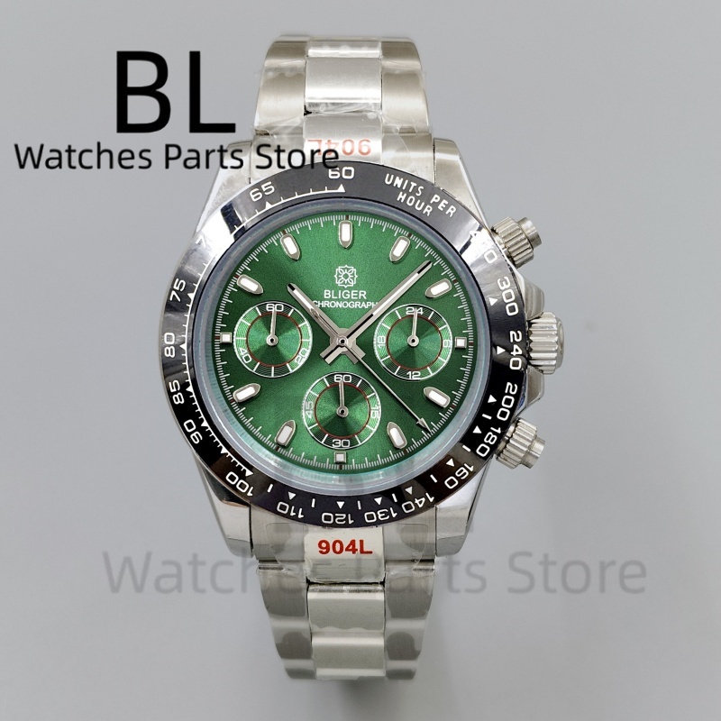 Luxury Watch Green Dial - Мужские часы BLIGER 39 мм, роскошные,