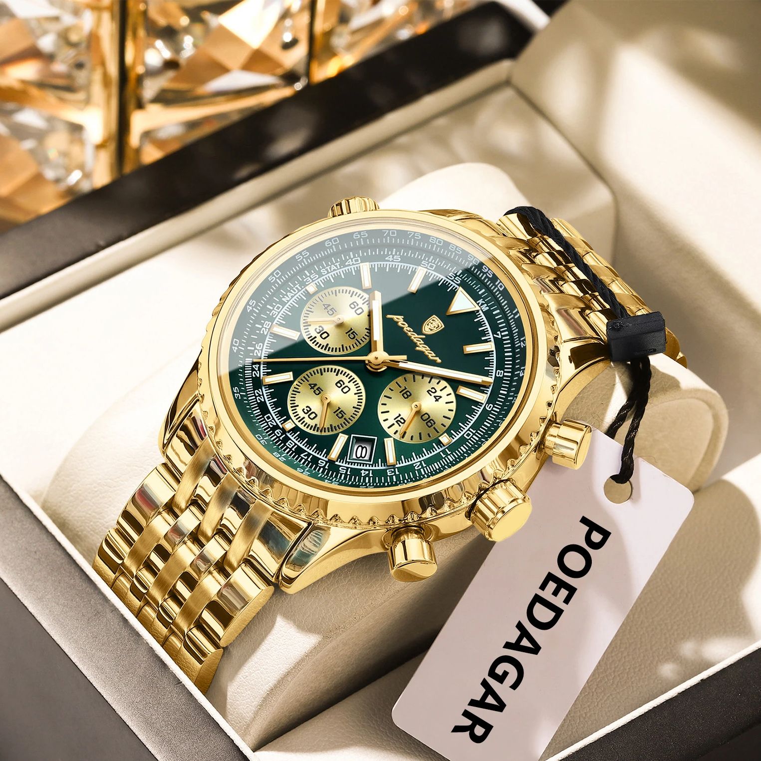 Luxury Watch Green Dial - POEDAGAR Топ Роскошные Мужские Наручные Часы