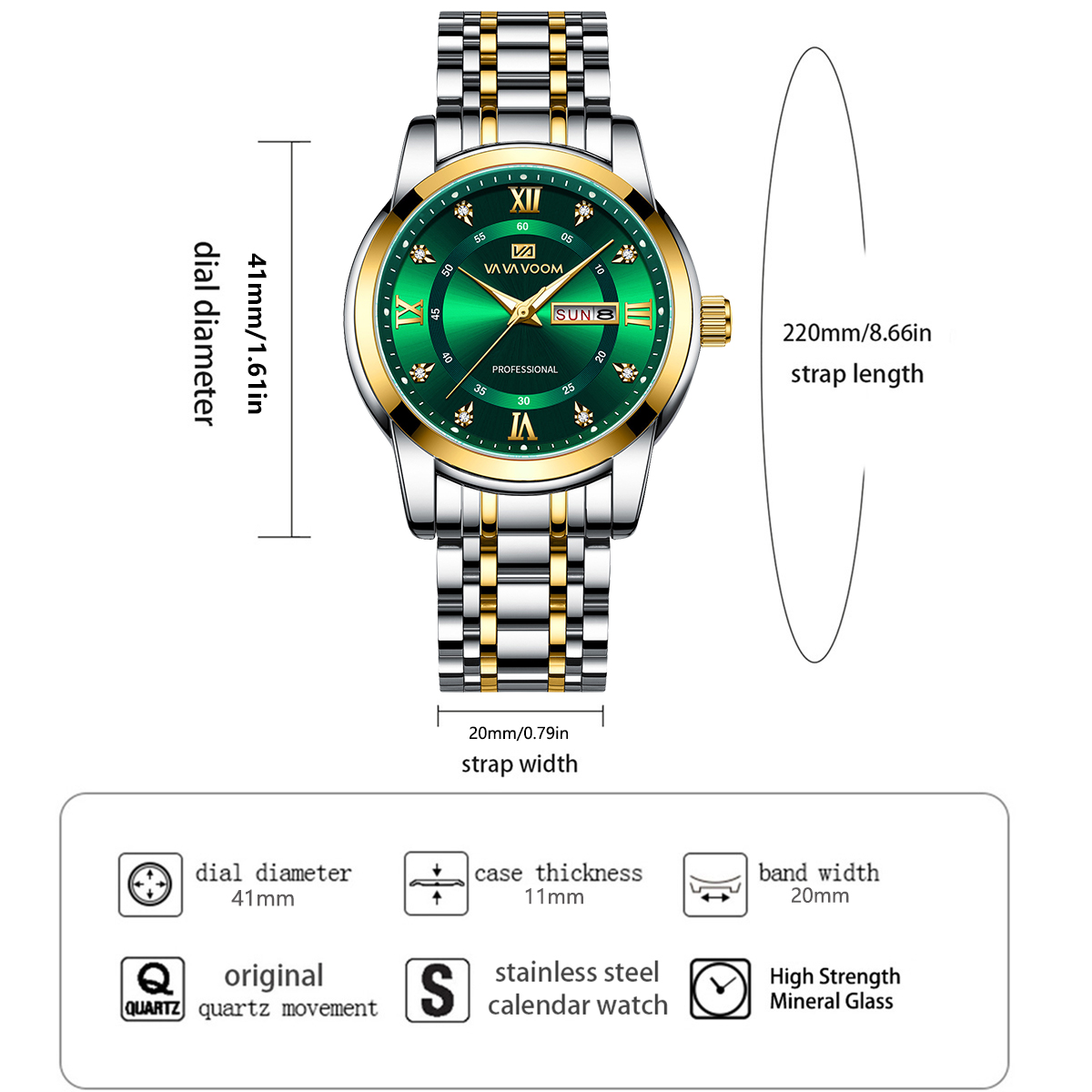 Роскошные золотые часы с крист – обзор и цена Luxury Watch Green Dial