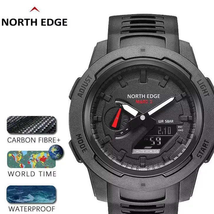 Мужские военные часы NORTH EDG – обзор и цена Diver Watch 300M