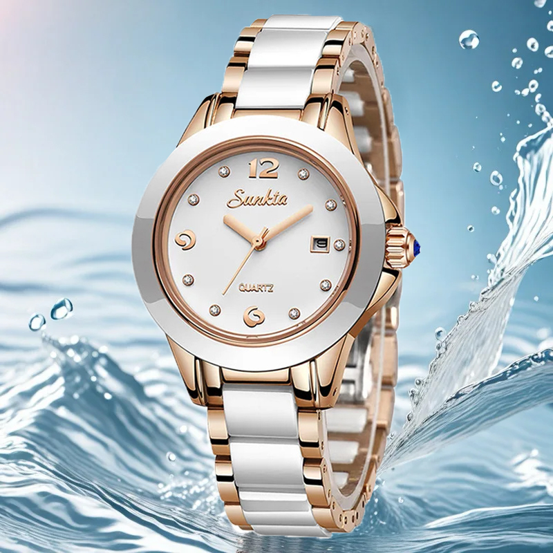 Sunkta модные повседневные ква – обзор и цена Ladies Luxury Watch