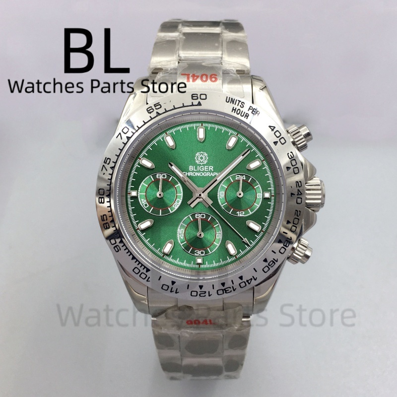 Мужские часы BLIGER 39 мм, рос – обзор и цена Luxury Watch Green Dial