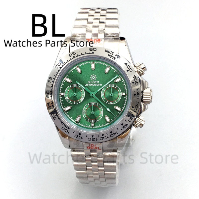 Мужские часы BLIGER 39 мм, рос – обзор и цена Luxury Watch Green Dial