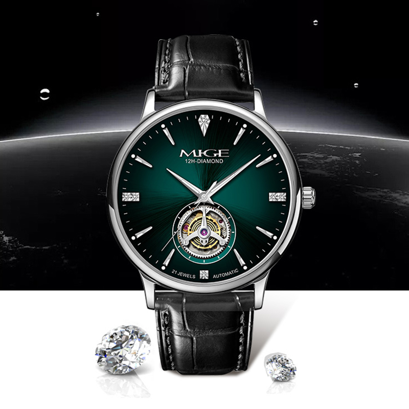 Мужские автоматические часы MI – обзор и цена Luxury Watch Green Dial