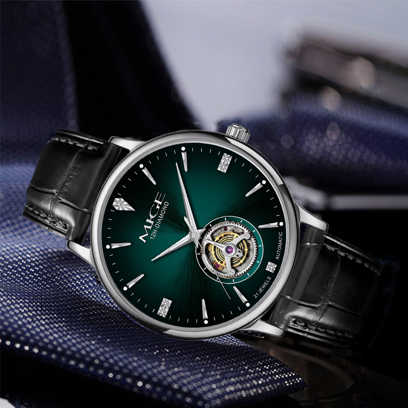 Мужские автоматические часы MI – обзор и цена Luxury Watch Green Dial
