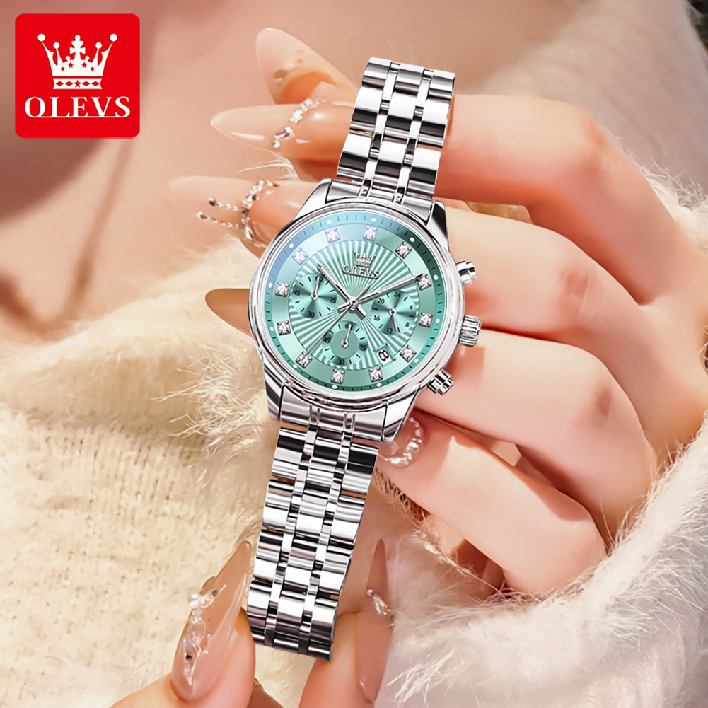 OLEVS женские часы модные женс – обзор и цена Luxury Watch Green Dial