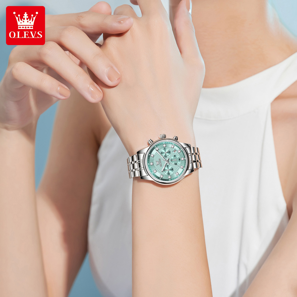 OLEVS женские часы модные женс – обзор и цена Luxury Watch Green Dial
